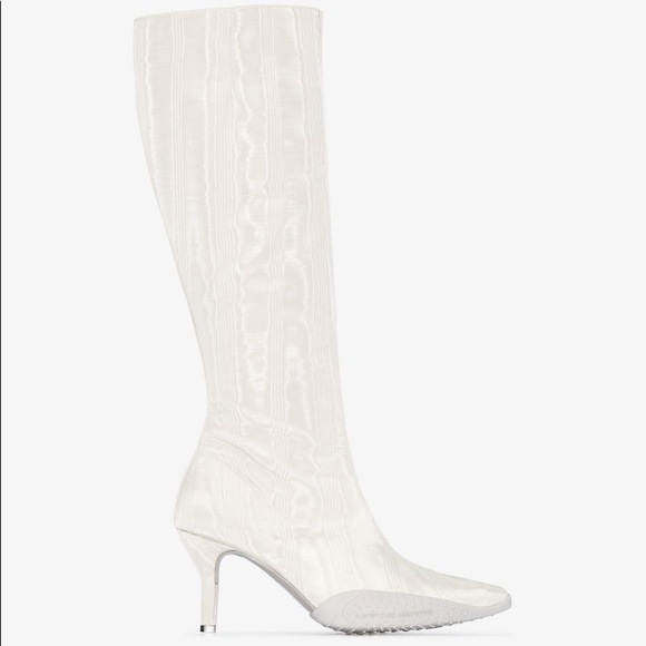 ❌SOLD❌ New Marine Serre Grey 50 Moiré Knee High Boots - Picture 3 of 11